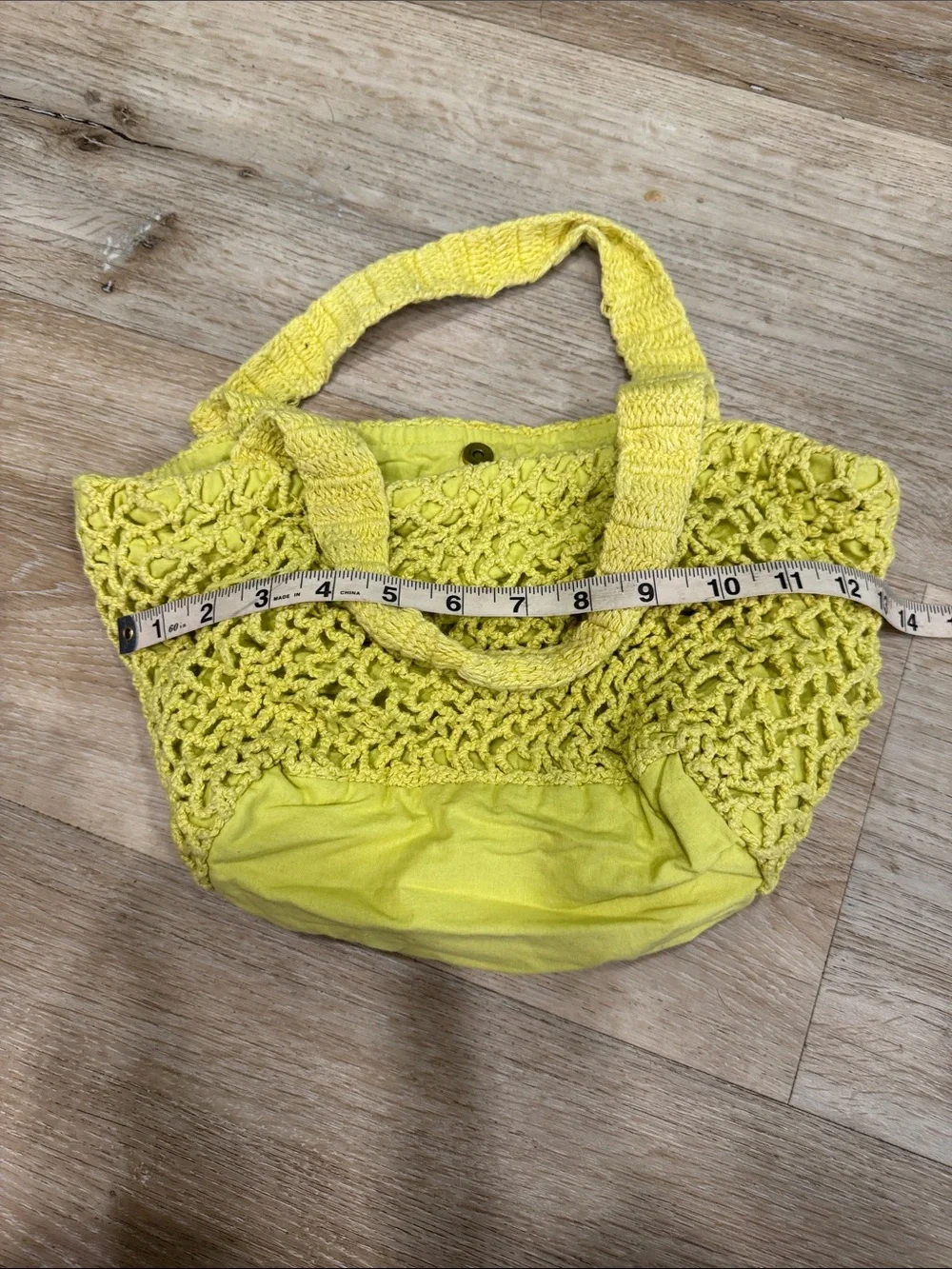 April Cornell Yellow Crochet Tote Bag